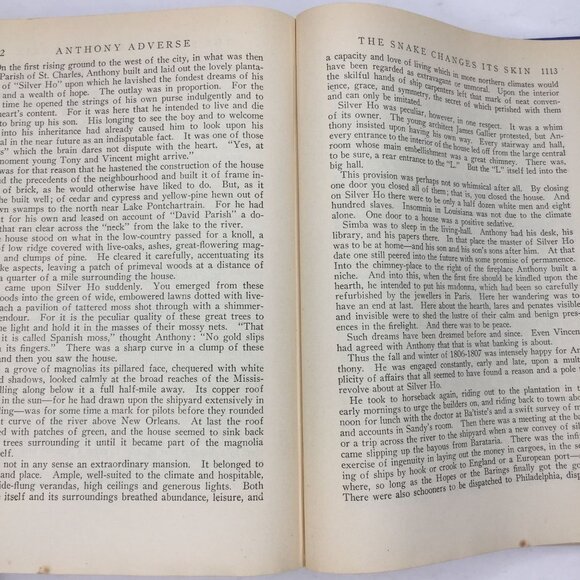 Vintage 1933 Anthony Adverse Hervey Allen Hardcover Historical Fiction Ex Libris - Picture 12 of 14
